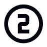 Number two inside a circle icon